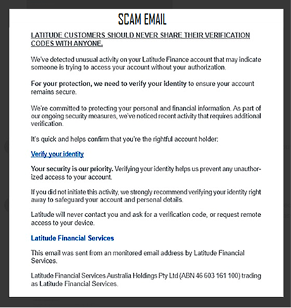 Scam Alert Email
