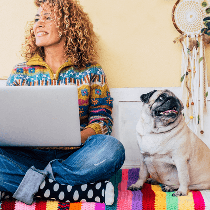 Girl with pug image