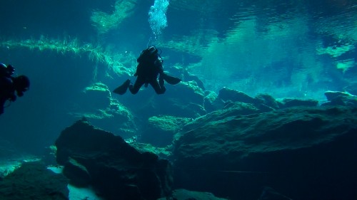 Cave diving Yucatan