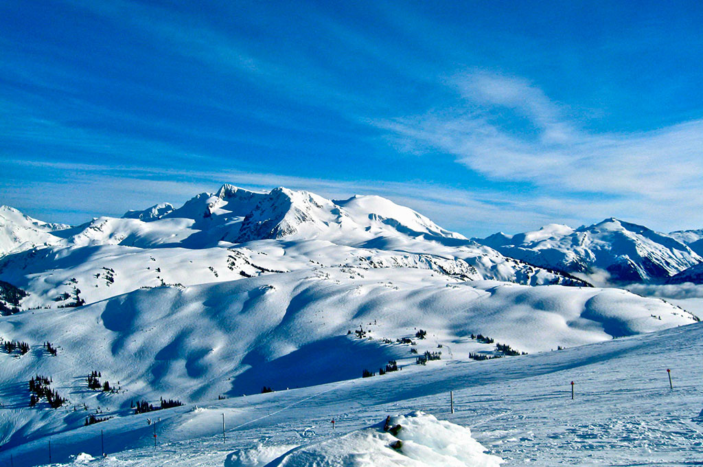 Snow covered mountain in Whistler Blackcomb, Canada